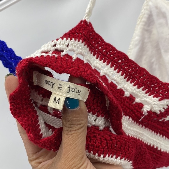 may & july red white blue crochet bralette - Picture 4 of 4